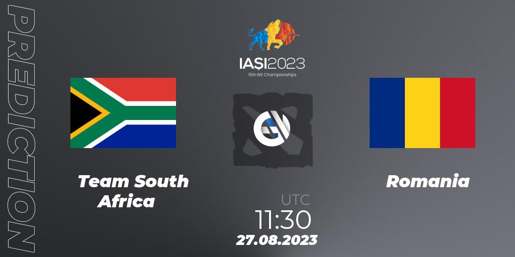 Team South Africa contre Romania : prédiction de match. 27.08.23. Dota 2, IESF World Championship 2023