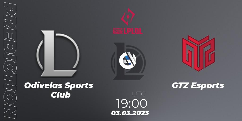 Odivelas Sports Club contre GTZ Esports : prédiction de match. 03.03.2023 at 22:45. LoL, LPLOL Split 1 2023 - Group Stage