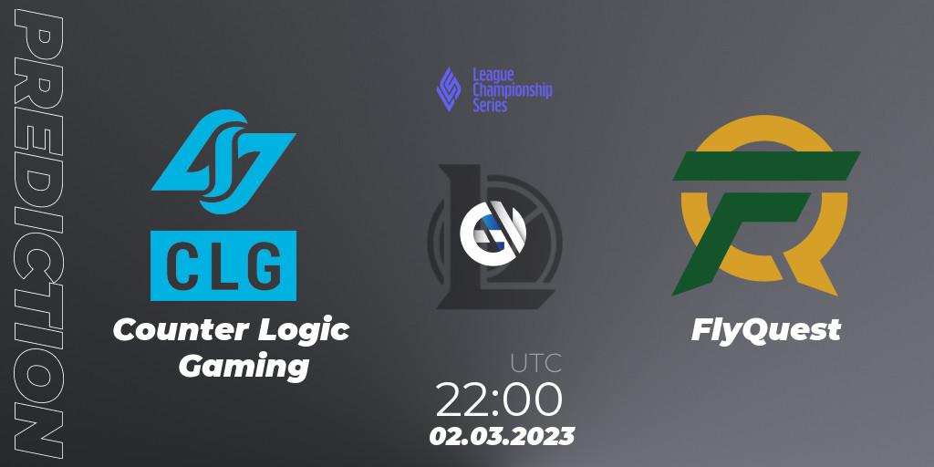 Counter Logic Gaming contre FlyQuest : prédiction de match. 17.02.23. LoL, LCS Spring 2023 - Group Stage