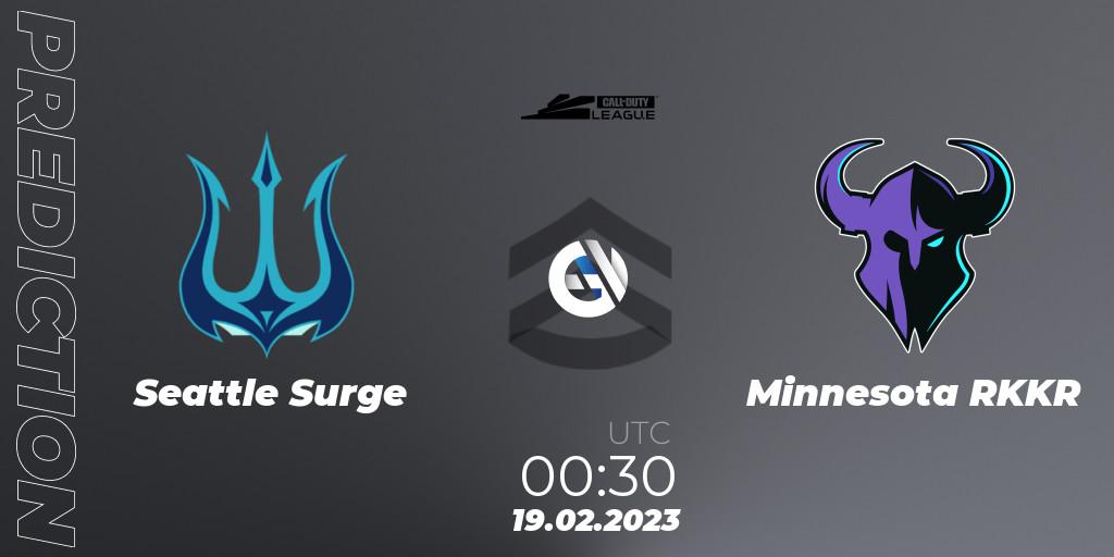 Seattle Surge contre Minnesota RØKKR : prédiction de match. 19.02.2023 at 01:00. Call of Duty, Call of Duty League 2023: Stage 3 Major Qualifiers