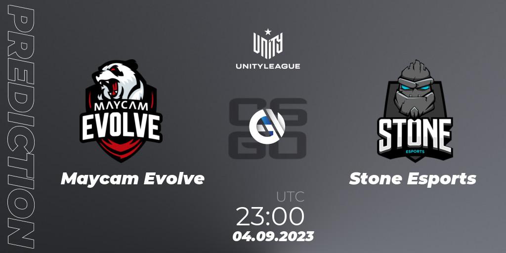Maycam Evolve contre Stone Esports : prédiction de match. 04.09.2023 at 23:00. Counter-Strike (CS2), LVP Unity League Argentina 2023