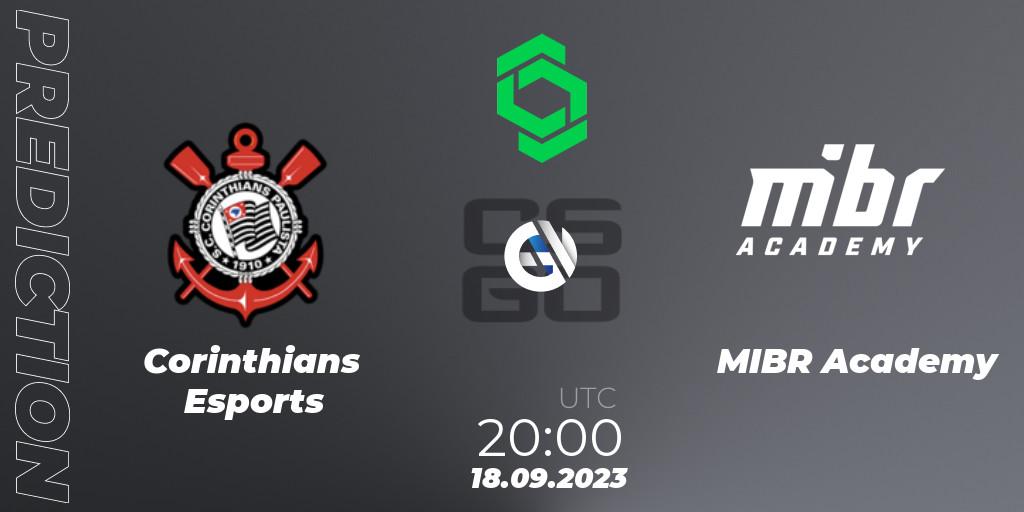 Corinthians Esports contre MIBR Academy : prédiction de match. 18.09.2023 at 20:00. Counter-Strike (CS2), CCT South America Series #11