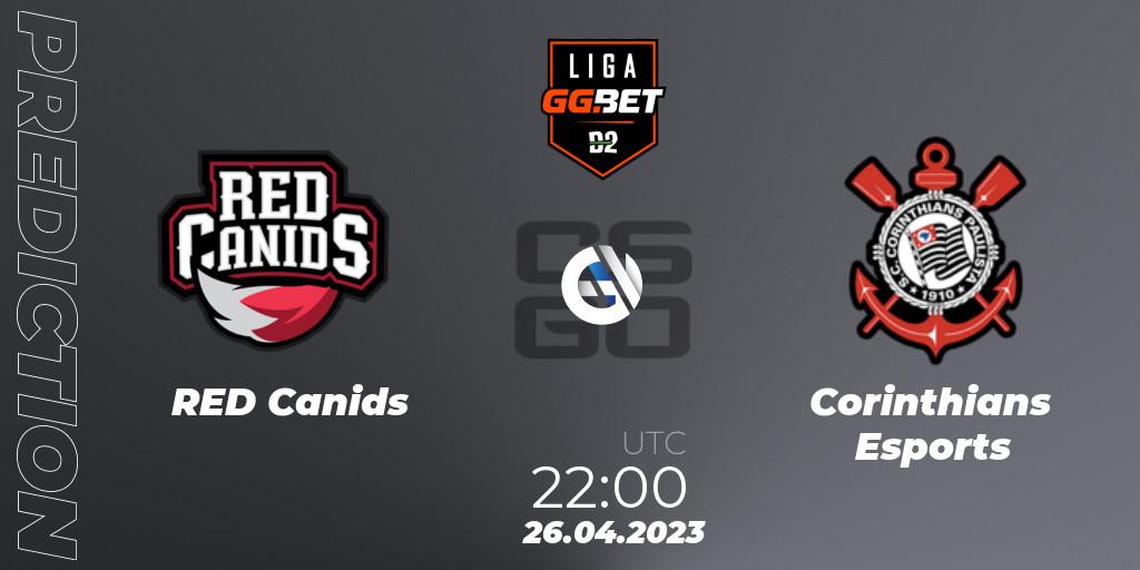 RED Canids contre Corinthians Esports : prédiction de match. 26.04.2023 at 22:00. Counter-Strike (CS2), Dust2 Brasil Liga Season 1