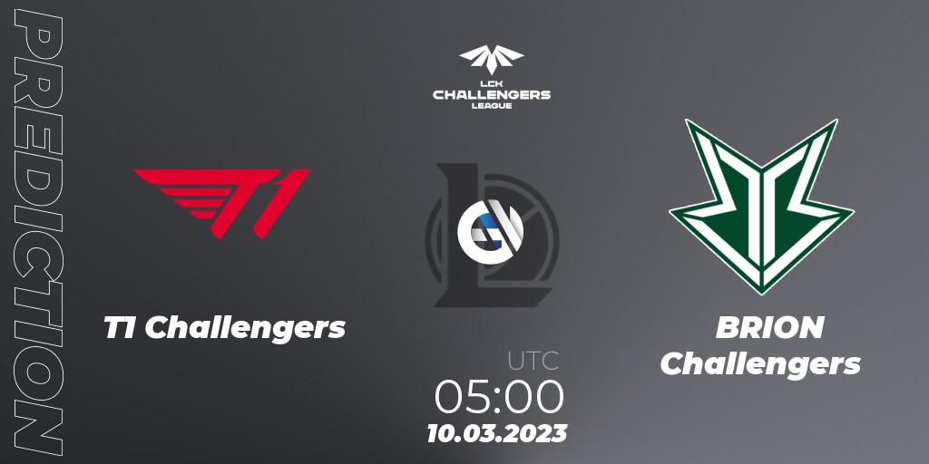 T1 Challengers contre Brion Esports Challengers : prédiction de match. 10.03.2023 at 05:00. LoL, LCK Challengers League 2023 Spring