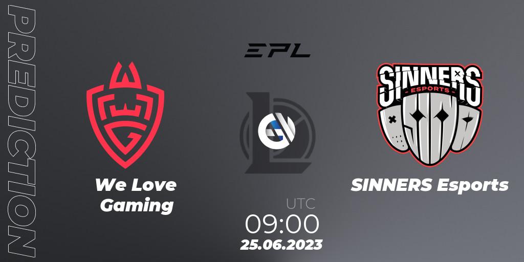We Love Gaming contre SINNERS Esports : prédiction de match. 25.06.2023 at 08:00. LoL, EPL Season 1