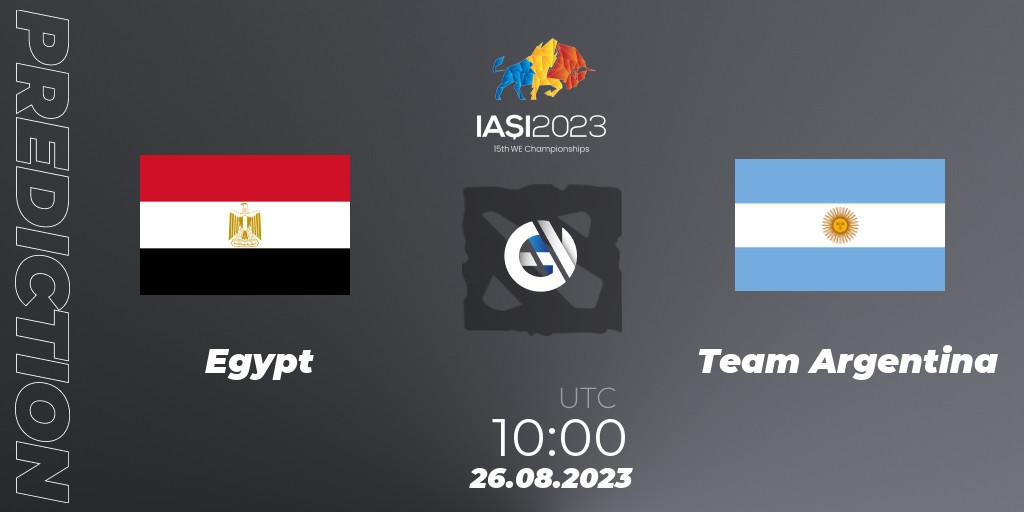 Egypt contre Team Argentina : prédiction de match. 26.08.23. Dota 2, IESF World Championship 2023