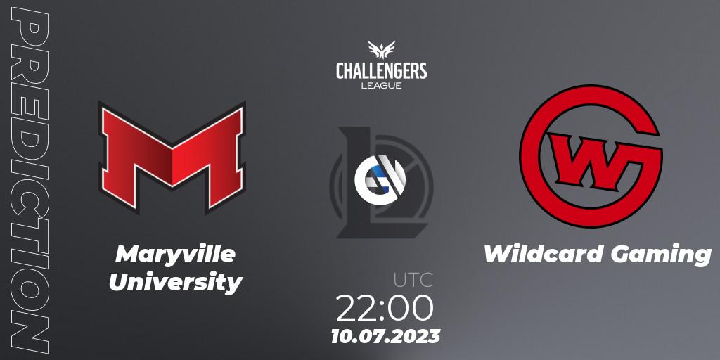 Maryville University contre Wildcard Gaming : prédiction de match. 10.07.2023 at 22:00. LoL, North American Challengers League 2023 Summer - Group Stage