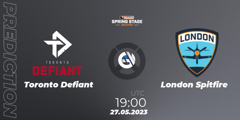 Toronto Defiant contre London Spitfire : prédiction de match. 27.05.2023 at 19:00. Overwatch, OWL Stage Qualifiers Spring 2023 West