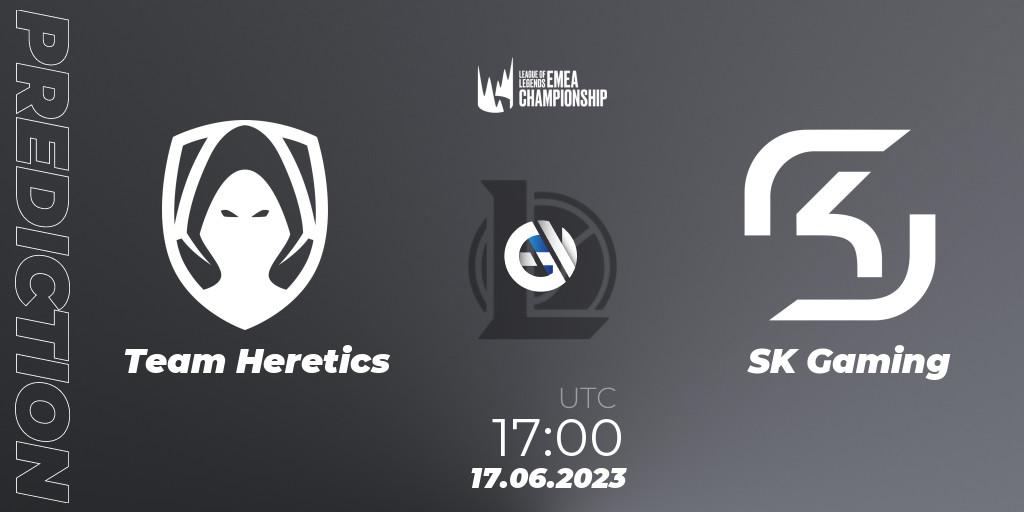 Team Heretics contre SK Gaming : prédiction de match. 17.06.2023 at 17:00. LoL, LEC Summer 2023 - Regular Season