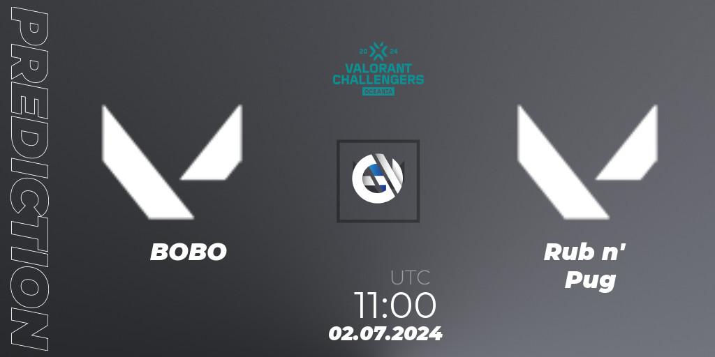 BOBO contre Rub n' Pug : prédiction de match. 28.06.2024 at 11:30. VALORANT, VALORANT Challengers 2024 Oceania: Split 2