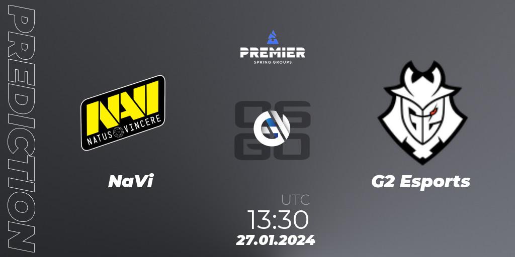 NaVi contre G2 Esports : prédiction de match. 27.01.24. CS2 (CS:GO), BLAST Premier: Spring Groups 2024