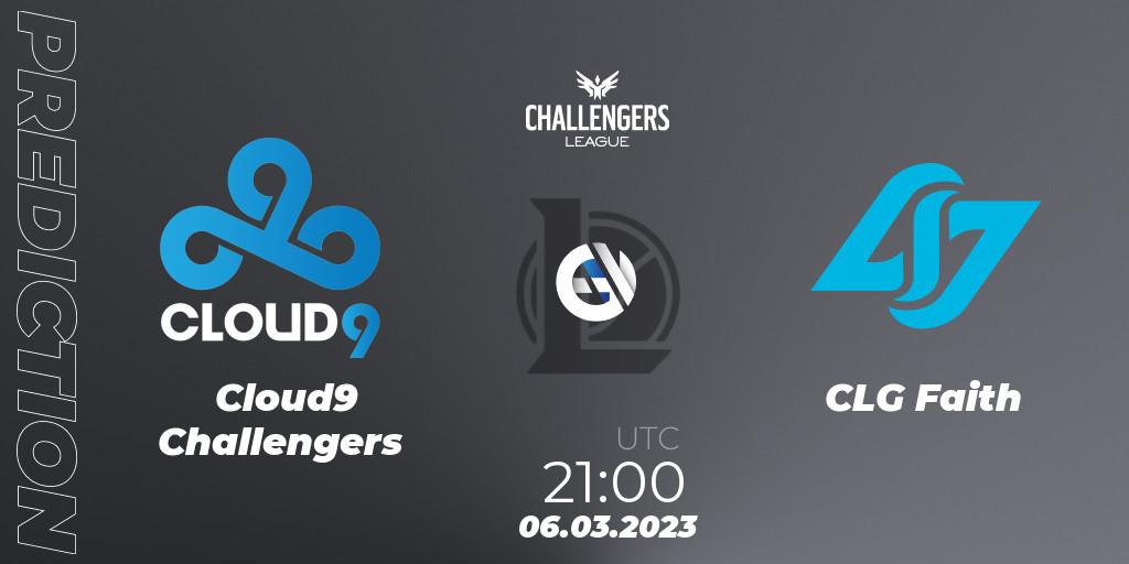 Cloud9 Challengers contre CLG Faith : prédiction de match. 06.03.23. LoL, NACL 2023 Spring - Group Stage