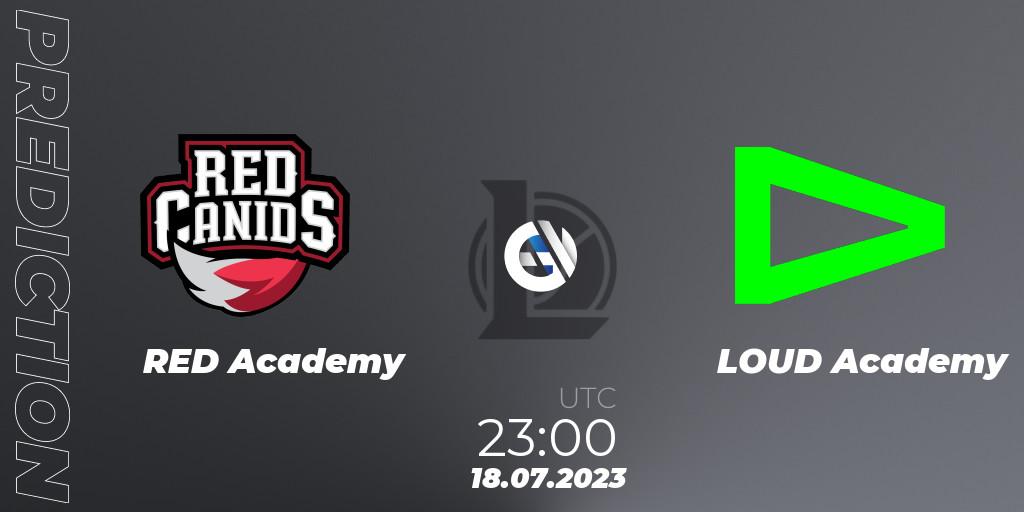 RED Academy contre LOUD Academy : prédiction de match. 18.07.23. LoL, CBLOL Academy Split 2 2023 - Group Stage