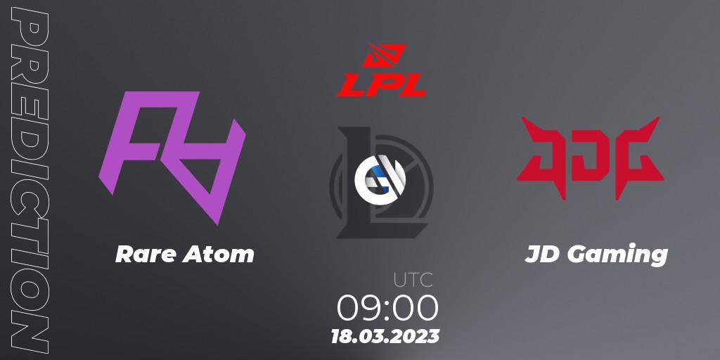 Rare Atom contre JD Gaming : prédiction de match. 18.03.2023 at 09:00. LoL, LPL Spring 2023 - Group Stage