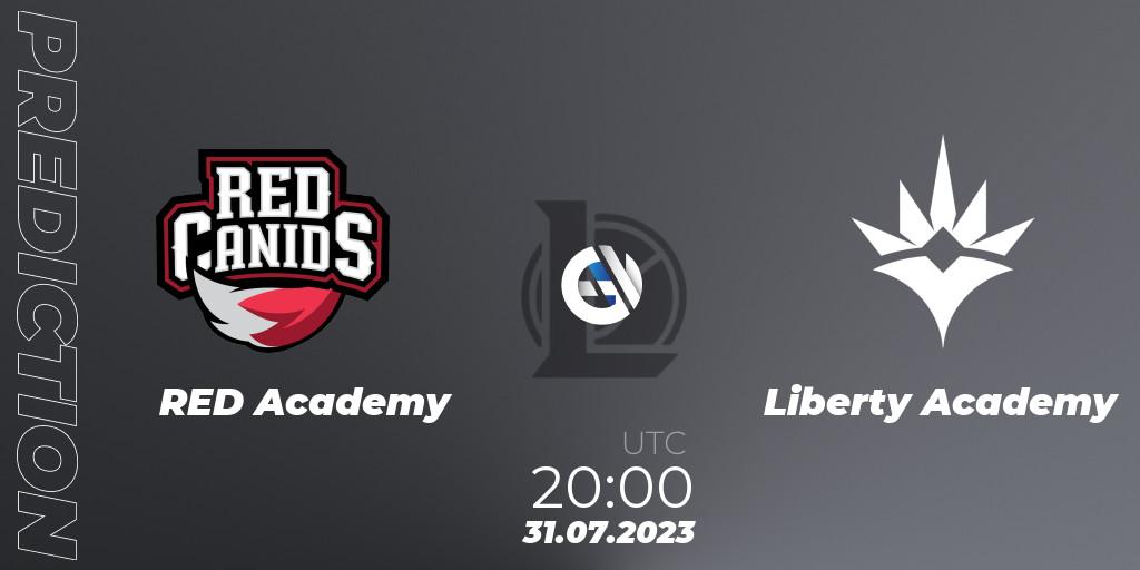 RED Academy contre Liberty Academy : prédiction de match. 31.07.2023 at 20:00. LoL, CBLOL Academy Split 2 2023 - Group Stage