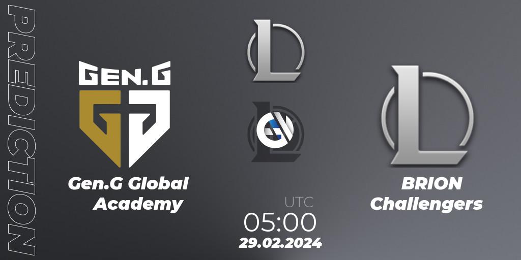 Gen.G Global Academy contre BRION Challengers : prédiction de match. 29.02.24. LoL, LCK Challengers League 2024 Spring - Group Stage