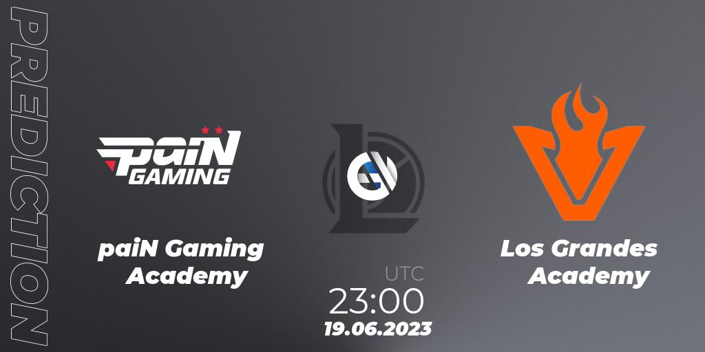 paiN Gaming Academy contre Los Grandes Academy : prédiction de match. 19.06.2023 at 23:00. LoL, CBLOL Academy Split 2 2023 - Group Stage