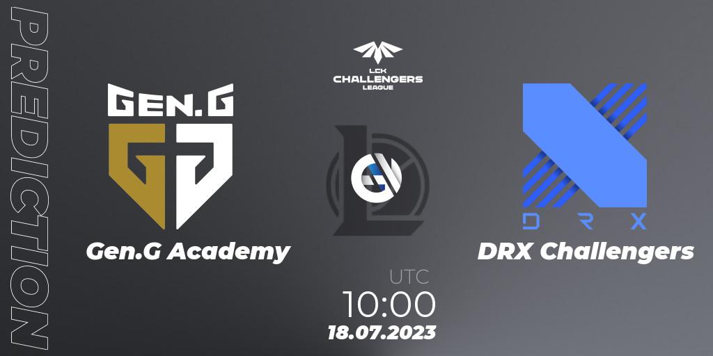 Gen.G Academy contre DRX Challengers : prédiction de match. 18.07.23. LoL, LCK Challengers League 2023 Summer - Group Stage