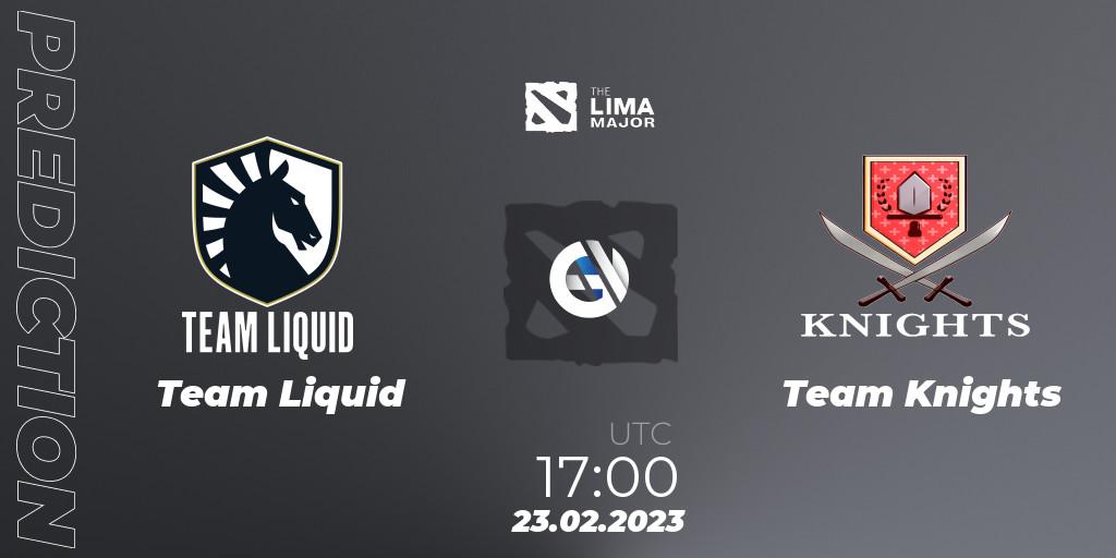 Team Liquid contre Team Knights : prédiction de match. 23.02.23. Dota 2, The Lima Major 2023