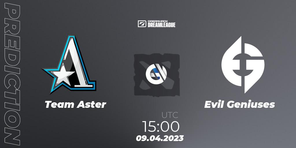 Team Aster contre Evil Geniuses : prédiction de match. 09.04.23. Dota 2, DreamLeague Season 19 - Group Stage 1