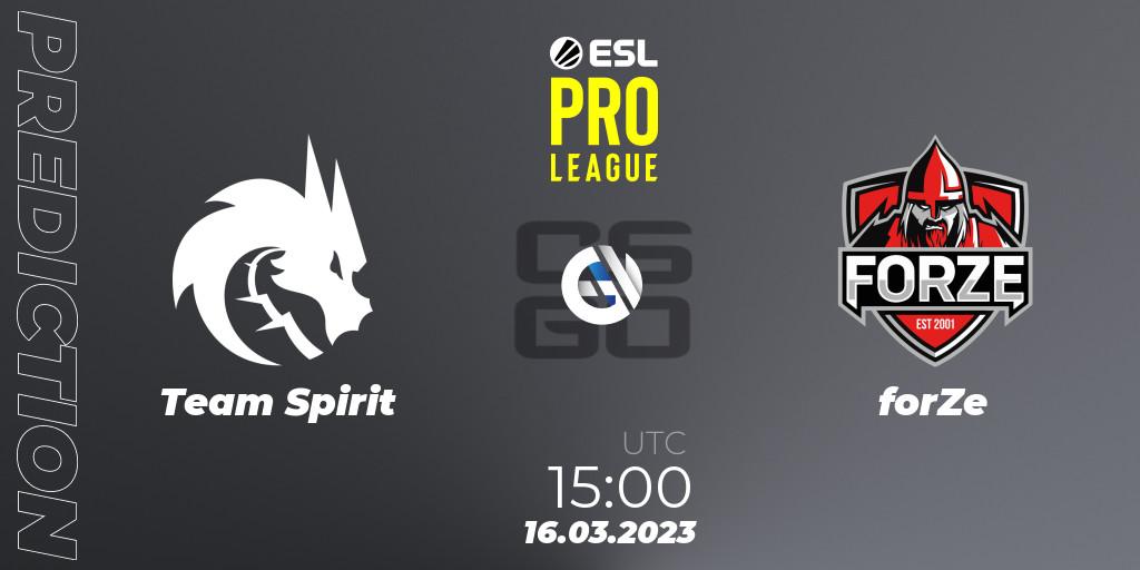 Team Spirit contre forZe : prédiction de match. 16.03.23. CS2 (CS:GO), ESL Pro League Season 17