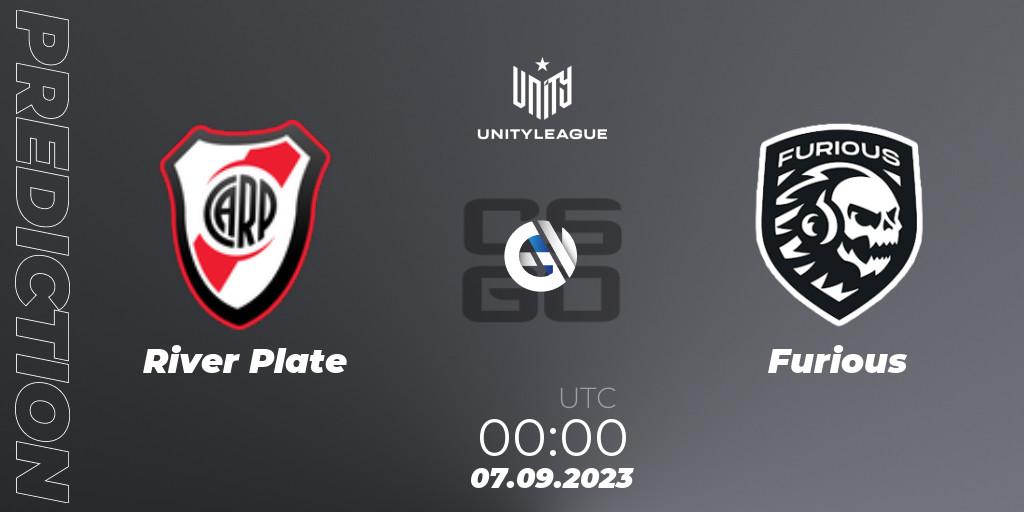 River Plate contre Furious : prédiction de match. 07.09.2023 at 00:00. Counter-Strike (CS2), LVP Unity League Argentina 2023