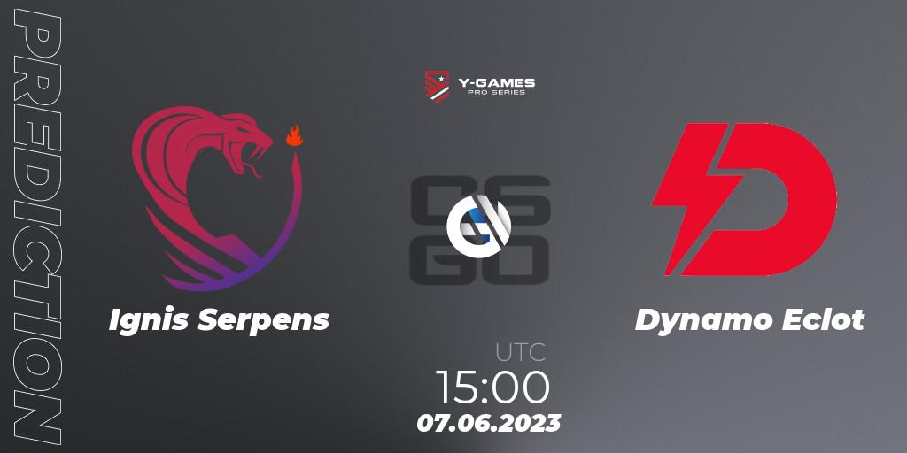 Ignis Serpens contre Dynamo Eclot : prédiction de match. 07.06.2023 at 15:00. Counter-Strike (CS2), Y-Games PRO Series 2023