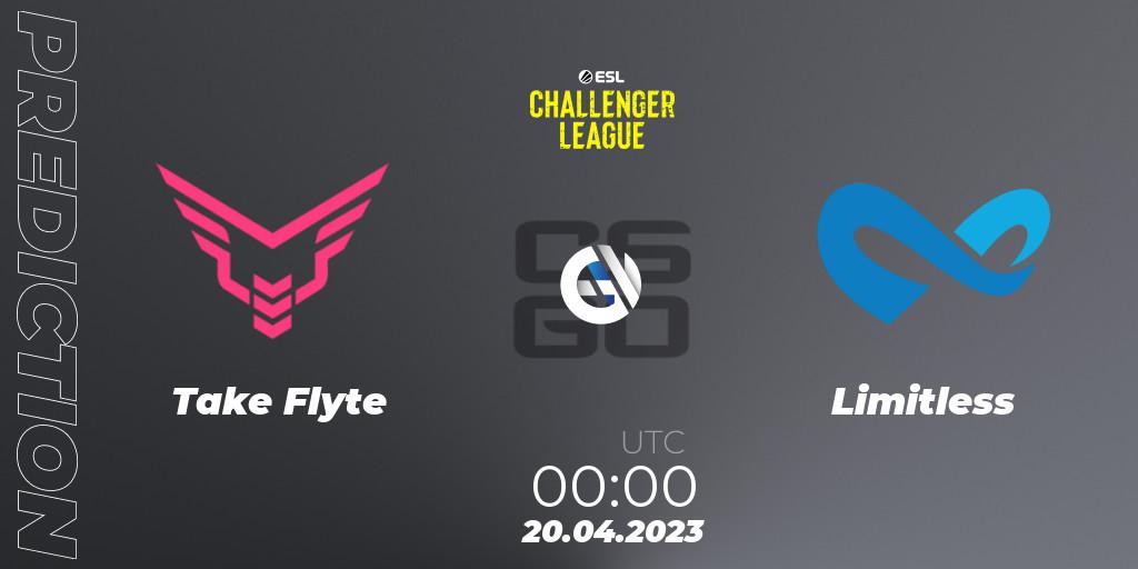 Take Flyte contre Limitless : prédiction de match. 20.04.2023 at 00:00. Counter-Strike (CS2), ESL Challenger League Season 45: North America