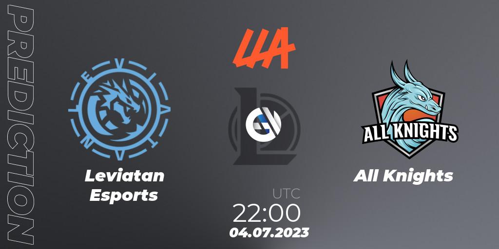 Leviatan Esports contre All Knights : prédiction de match. 04.07.2023 at 22:00. LoL, LLA Closing 2023 - Group Stage
