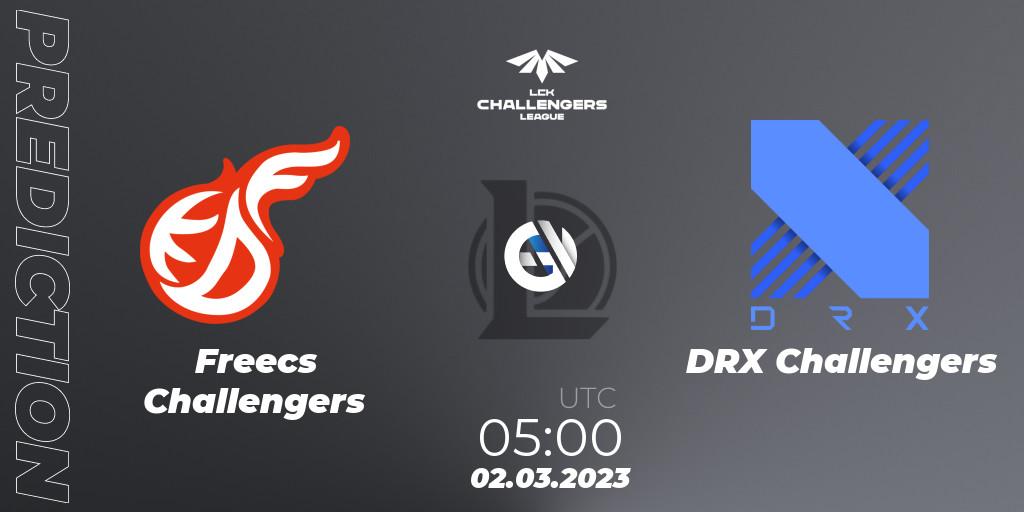 Freecs Challengers contre DRX Challengers : prédiction de match. 02.03.2023 at 05:00. LoL, LCK Challengers League 2023 Spring
