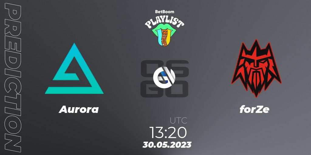 Aurora contre forZe : prédiction de match. 30.05.23. CS2 (CS:GO), BetBoom Playlist. Freedom