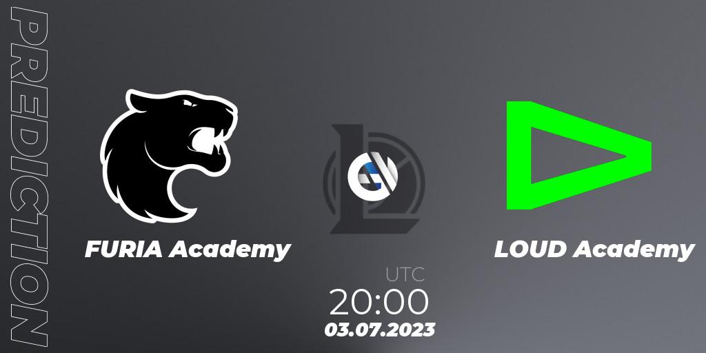 FURIA Academy contre LOUD Academy : prédiction de match. 04.07.2023 at 01:00. LoL, CBLOL Academy Split 2 2023 - Group Stage