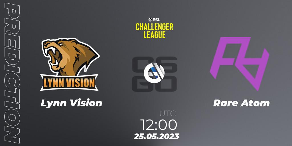 Lynn Vision contre Rare Atom : prédiction de match. 25.05.2023 at 12:00. Counter-Strike (CS2), ESL Challenger League Season 45: Asia-Pacific