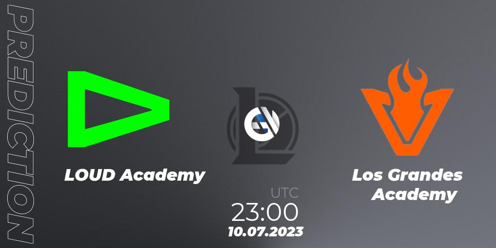 LOUD Academy contre Los Grandes Academy : prédiction de match. 10.07.2023 at 23:00. LoL, CBLOL Academy Split 2 2023 - Group Stage