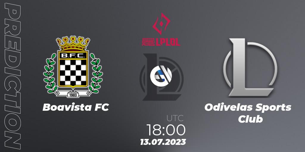 Boavista FC contre Odivelas Sports Club : prédiction de match. 13.07.2023 at 18:00. LoL, LPLOL Split 2 2023 - Group Stage