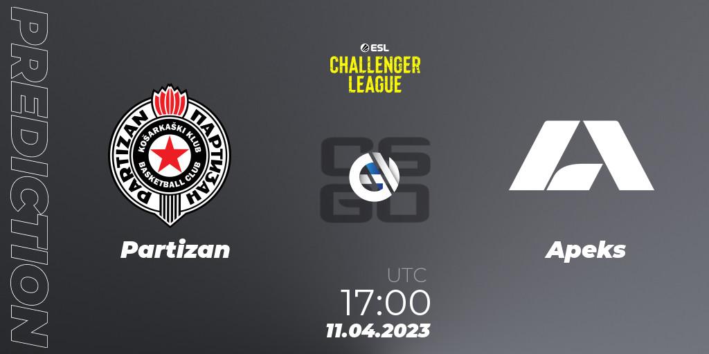 Partizan contre Apeks : prédiction de match. 17.04.23. CS2 (CS:GO), ESL Challenger League Season 45: Europe