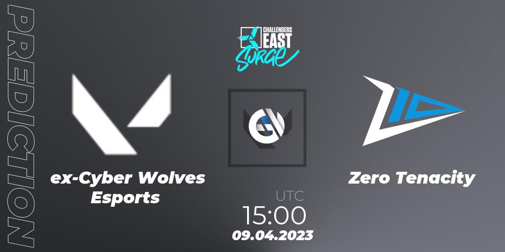 ex-Cyber Wolves Esports contre Zero Tenacity : prédiction de match. 09.04.2023 at 15:00. VALORANT, VALORANT Challengers East: Surge - Split 2 - Regular Season