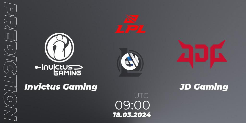 Invictus Gaming contre JD Gaming : prédiction de match. 18.03.2024 at 09:00. LoL, LPL Spring 2024 - Group Stage