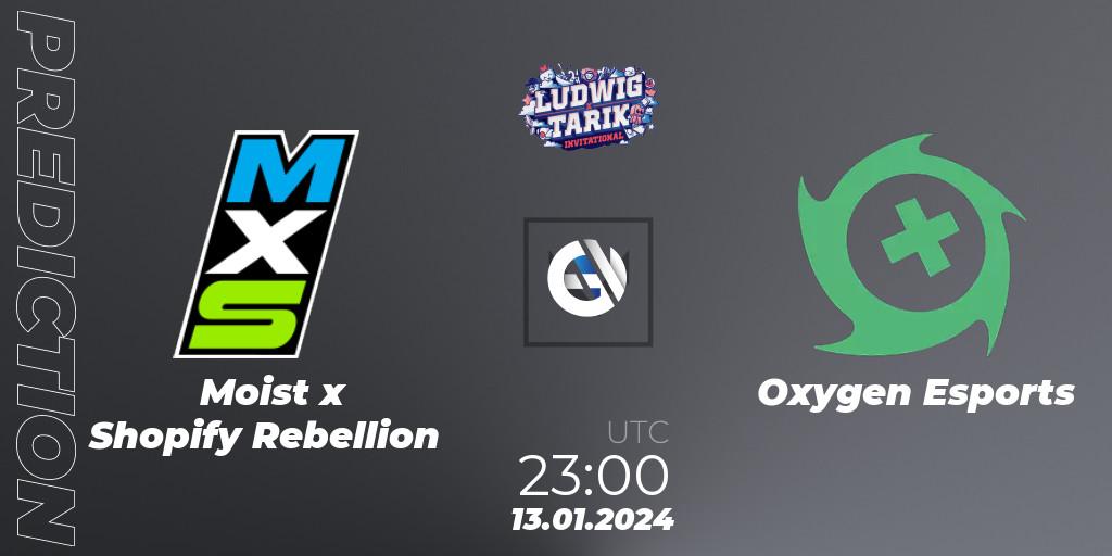 Moist x Shopify Rebellion contre Oxygen Esports : prédiction de match. 13.01.24. VALORANT, Ludwig x Tarik Invitational 2