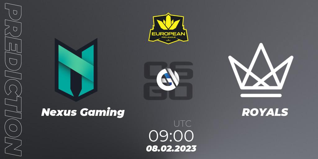 Nexus Gaming contre ROYALS : prédiction de match. 08.02.23. CS2 (CS:GO), European Pro League Season 6: Division 2