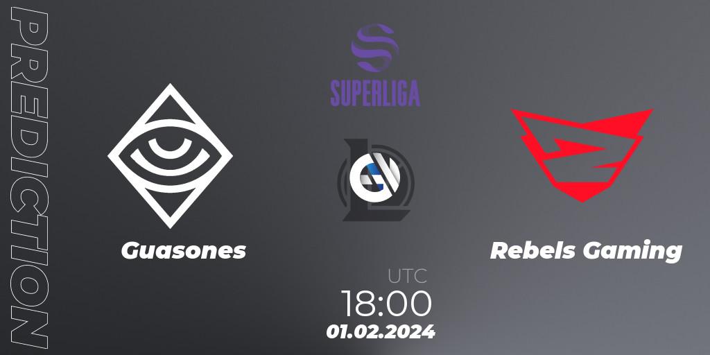 Guasones contre Rebels Gaming : prédiction de match. 01.02.2024 at 18:00. LoL, Superliga Spring 2024 - Group Stage