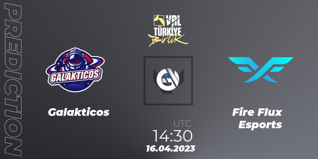 Galakticos contre Fire Flux Esports : prédiction de match. 16.04.2023 at 14:30. VALORANT, VALORANT Challengers 2023: Turkey Split 2 - Regular Season
