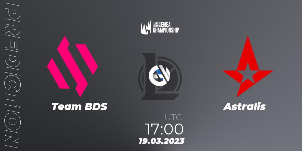 Team BDS contre Astralis : prédiction de match. 19.03.2023 at 17:00. LoL, LEC Spring 2023 - Regular Season