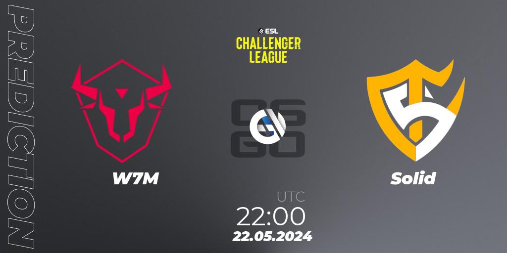 W7M contre Solid : prédiction de match. 22.05.2024 at 22:00. Counter-Strike (CS2), ESL Challenger League Season 47: South America