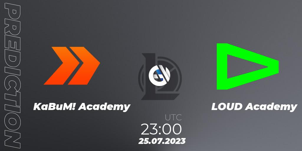 KaBuM! Academy contre LOUD Academy : prédiction de match. 25.07.2023 at 23:00. LoL, CBLOL Academy Split 2 2023 - Group Stage