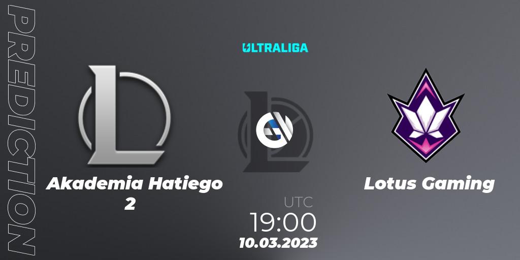 Akademia Hatiego 2 contre Lotus Gaming : prédiction de match. 10.03.23. LoL, Ultraliga 2nd Division Season 6