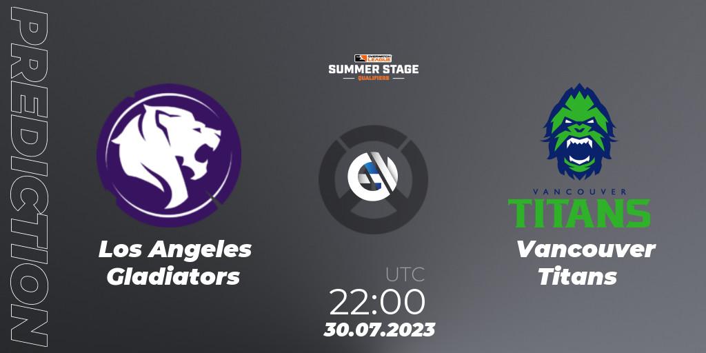 Los Angeles Gladiators contre Vancouver Titans : prédiction de match. 30.07.2023 at 22:00. Overwatch, Overwatch League 2023 - Summer Stage Qualifiers