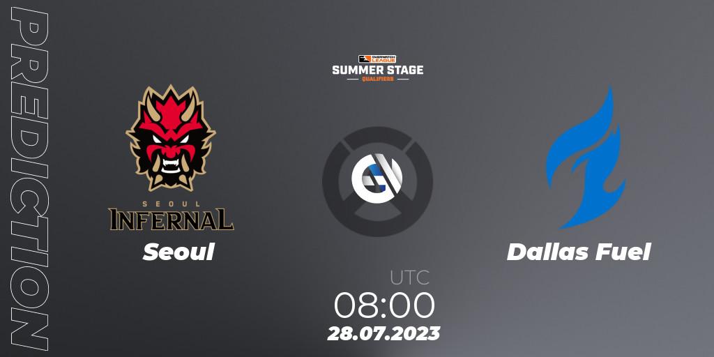 Seoul contre Dallas Fuel : prédiction de match. 28.07.2023 at 08:00. Overwatch, Overwatch League 2023 - Summer Stage Qualifiers