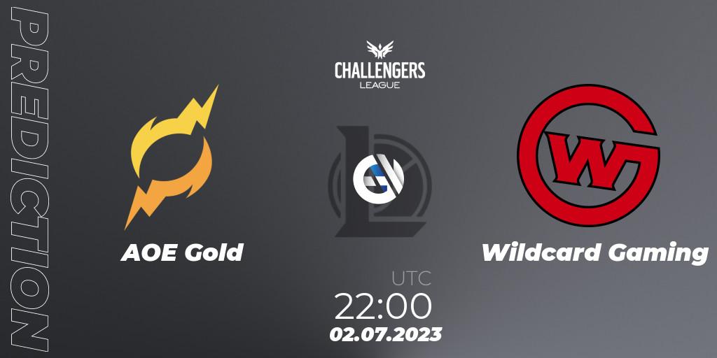 AOE Gold contre Wildcard Gaming : prédiction de match. 02.07.2023 at 22:00. LoL, North American Challengers League 2023 Summer - Group Stage