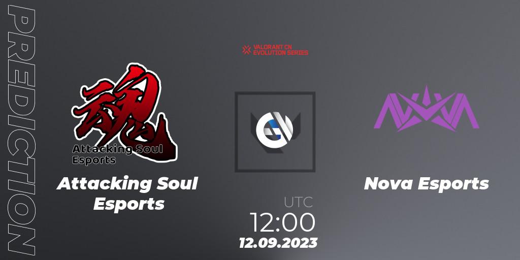 Attacking Soul Esports contre Nova Esports : prédiction de match. 12.09.2023 at 12:00. VALORANT, VALORANT China Evolution Series Act 1: Variation - Play-In
